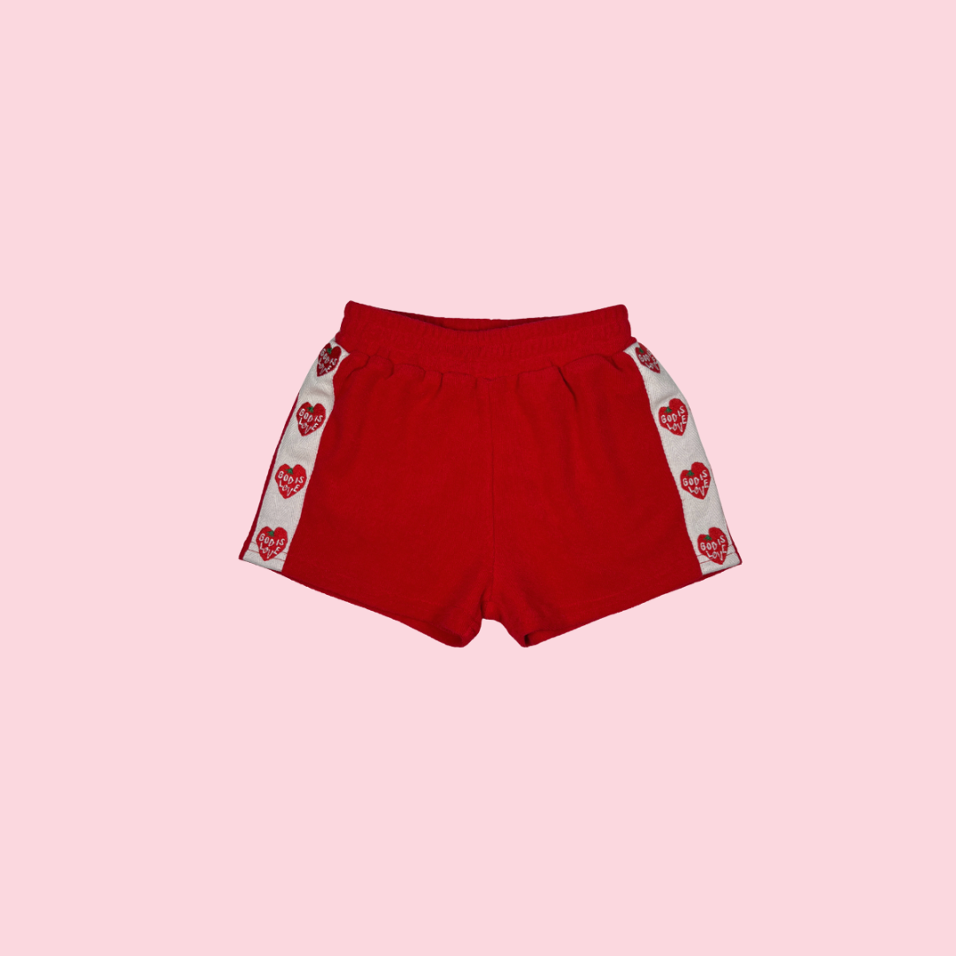 God is love shorts - Red