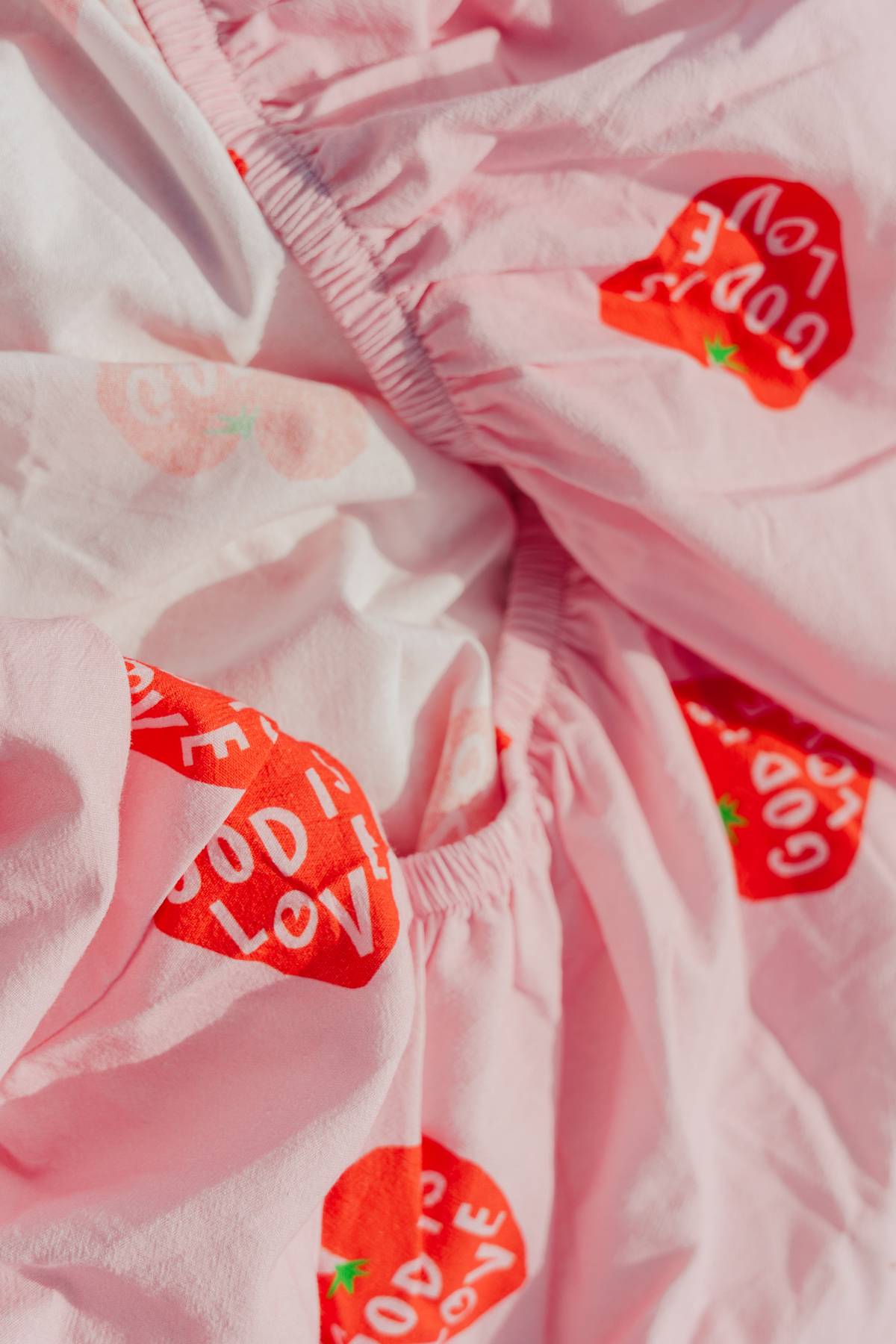 God is Love Organic Washed Cotton COT SHEET