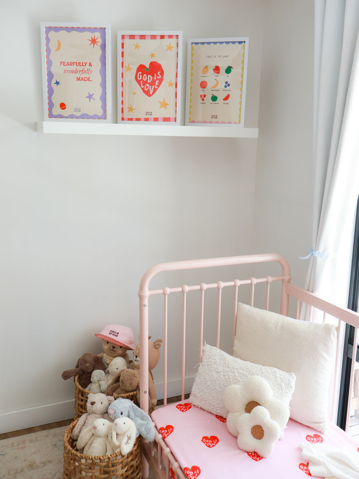 God is Love Organic Washed Cotton COT SHEET