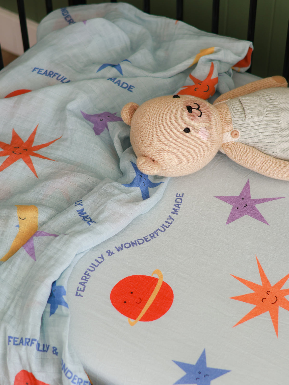 Fearfully And Wonderfully Made Organic Washed Cotton COT SHEET